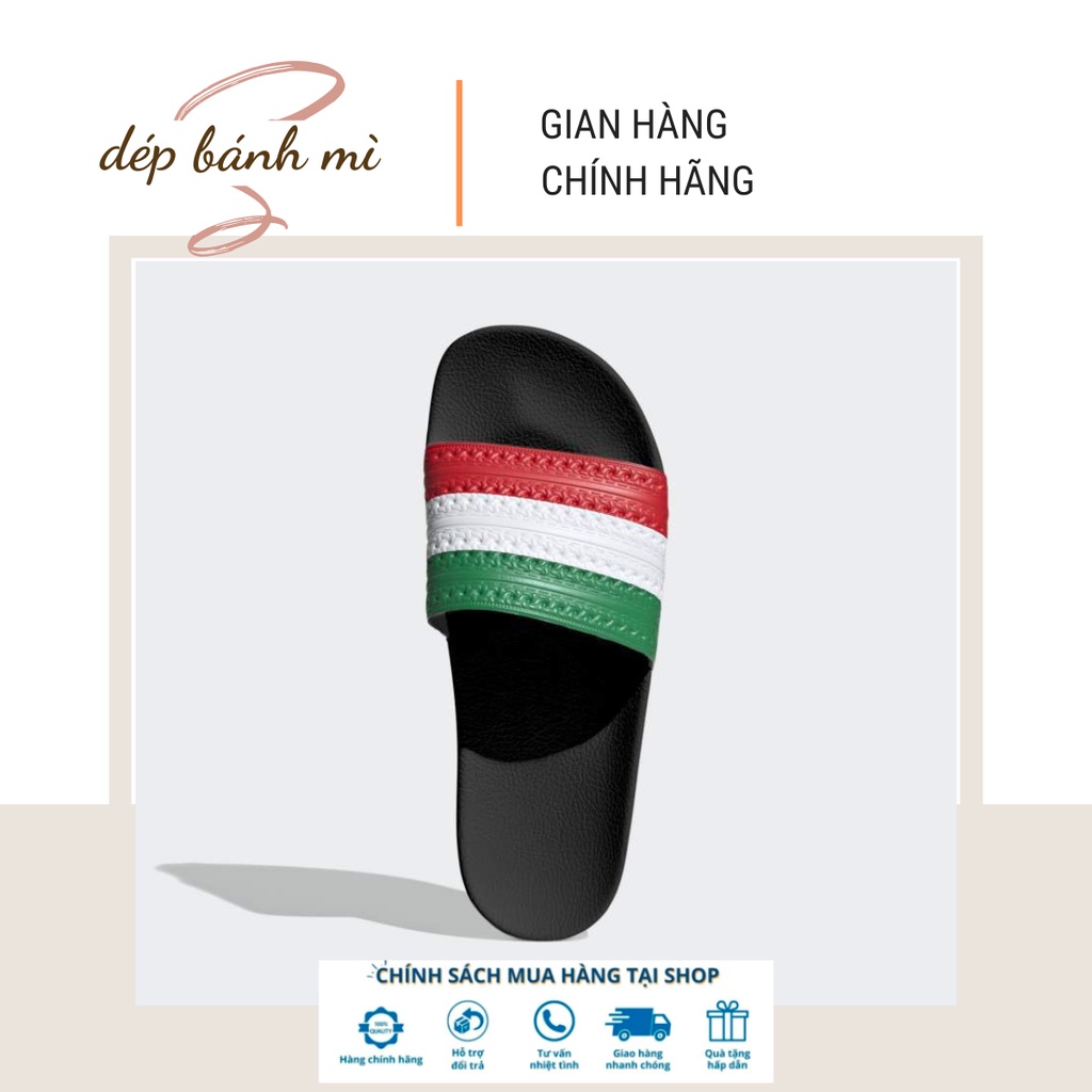 Dép bánh mỳ adidas cờ ý màu đen -fy1388