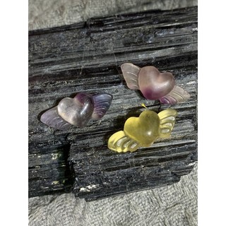 Đá Fluorite hình trái tim có cánh| CADA DECOR