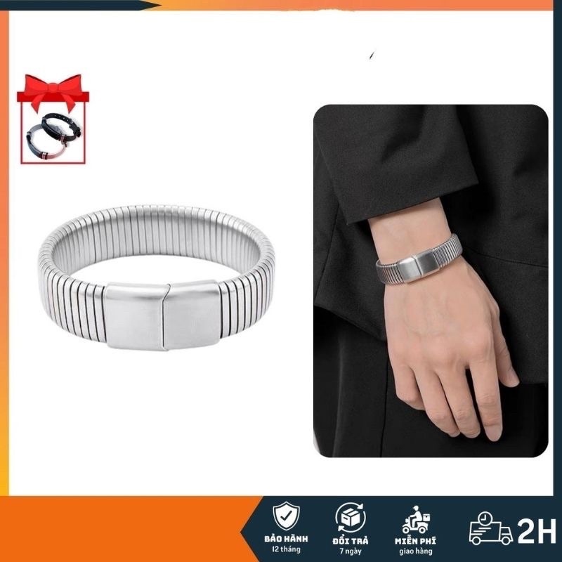 VÒNG TAY THÉP TITAN MÀU BẠC