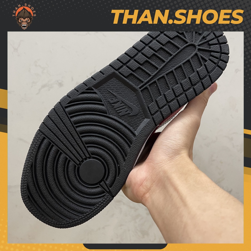 Giày JD1 Mid Black Chile Red White, JD1 Cao Đen Đỏ Trắng - Than.Shoes