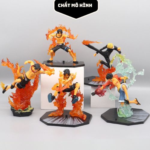 Mô hình One Piece Luffy , Zoro , Ace , Sanji hàng cao cấp có hộp và đế có chữ tên các nhân vật..., figure one piece