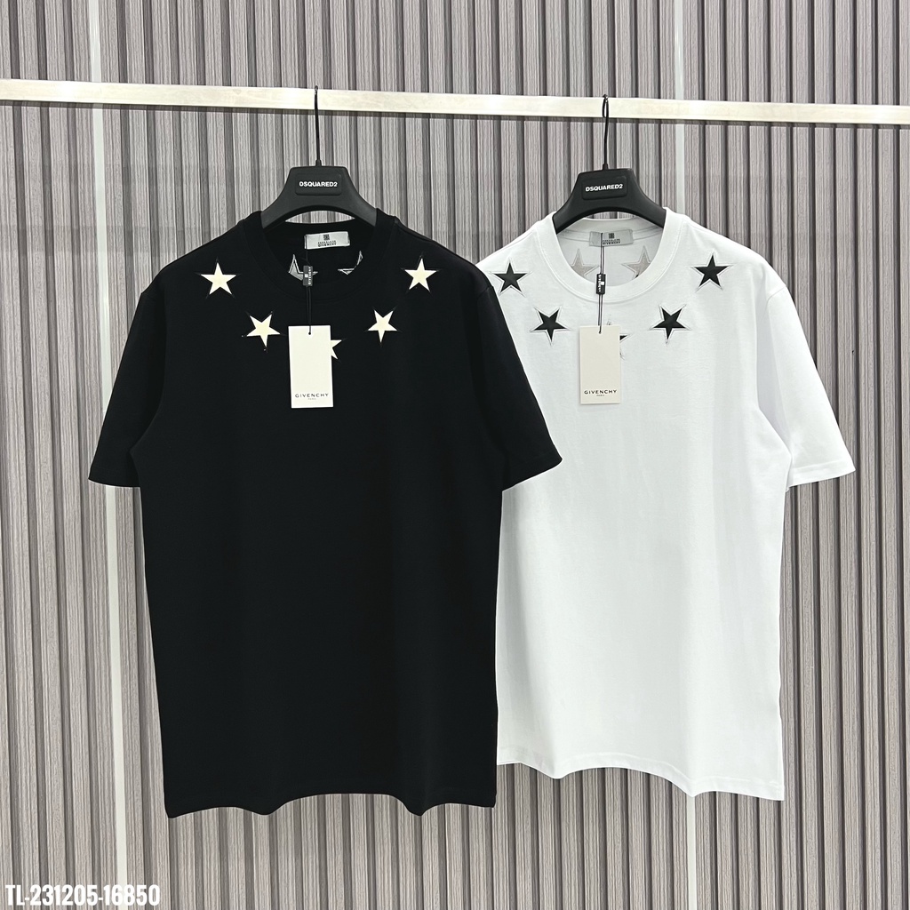 🔥Hot🔥Áo thun trơn thêu sao thiết kế hot trend Nam nữ New 2023
