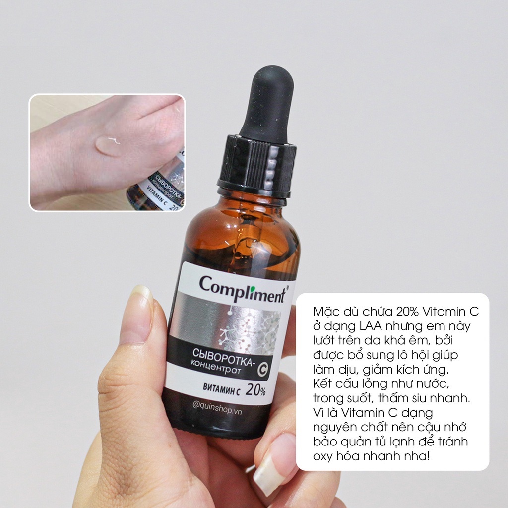 Serum Compliment Vitamin C 20%, Serum Compliment 2% BHA , Compliment 5% Hyaluronic Acid nhập khẩu Nga