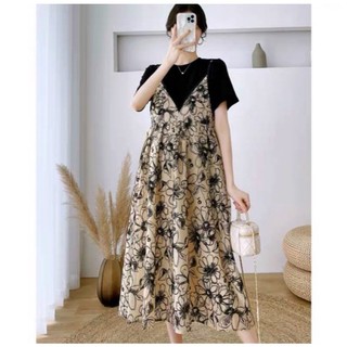 váy bầu yếm hoa
