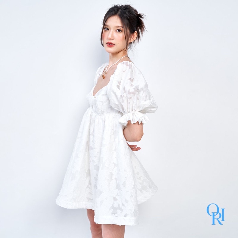 ORIGINALITY - ĐẦM BABYDOLL HOA THÊU TRẮNG - MARINE DRESS