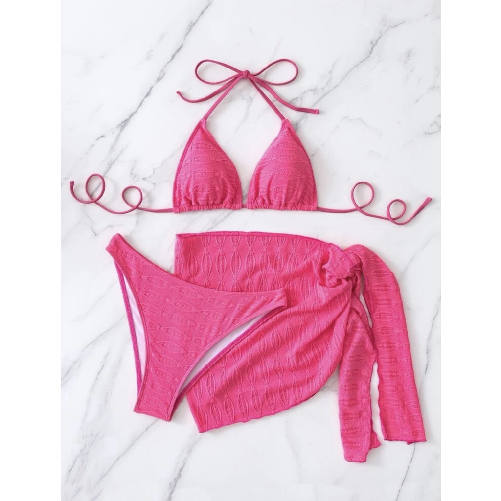 Bộ Bikini Ba Mảnh Màu Sắc Thời Trang Gợi Cảm Cho Nữ