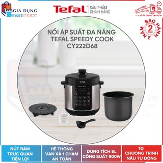 Nồi áp suất đa năng tefal speedy cook cy222d68 - 5l, 900w, 10 chương trình nấu, giao hỏa tốc