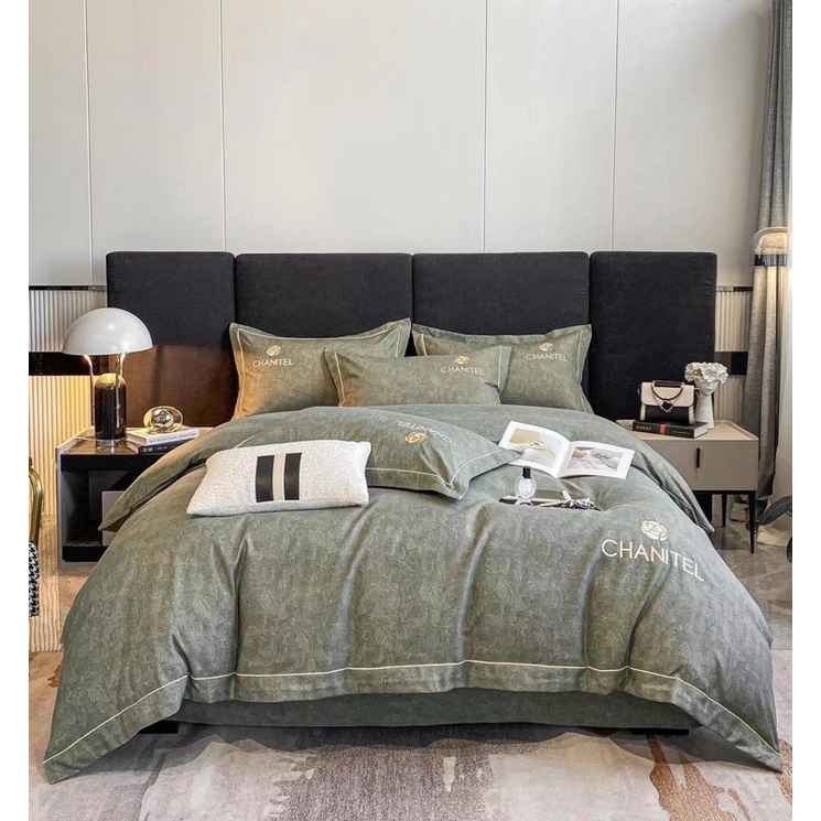 [ Ảnh thật ở cuối ] Set ga cotton line IGUN BEDDING hoạ tiết vân chìm sang chảnh