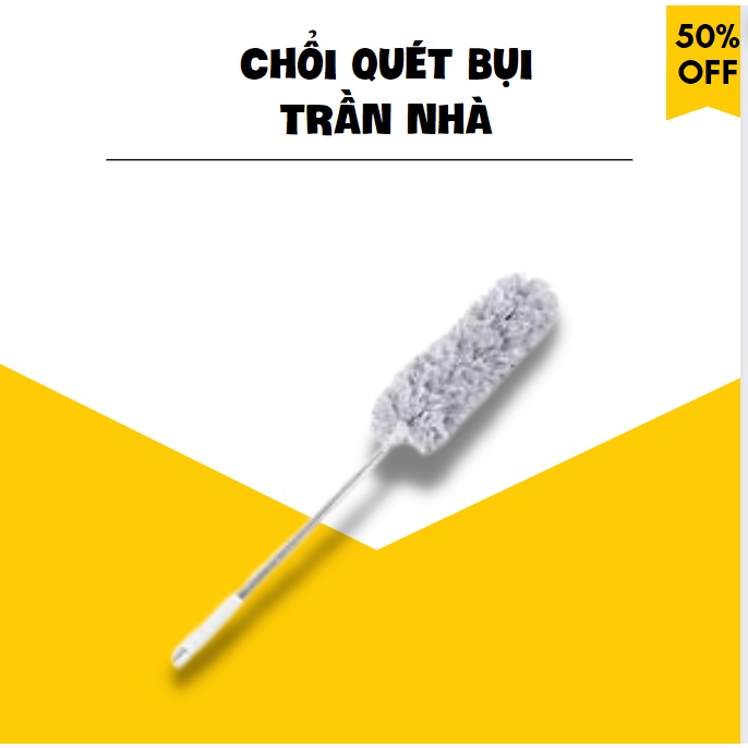 Chổi Quét Trần Nhà Quét Mạng Nhện , Cây Lau Trần Nhà Uốn Dẻo Linh Hoạt Cán Dài Rút Gọn Inox Cao Cấp -shianhome-