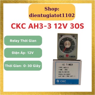Relay thời gian CKC AH3-3, time 30 giây 12V, rơ le thời gian CKC 30S