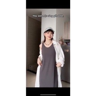 (Hàng sẵn) MIJIN.CO: Đầm 2 dây basic vải thun tăm IZZY DRESS