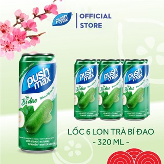Lốc 6 lon nước trái cây trà bí đao pushmax