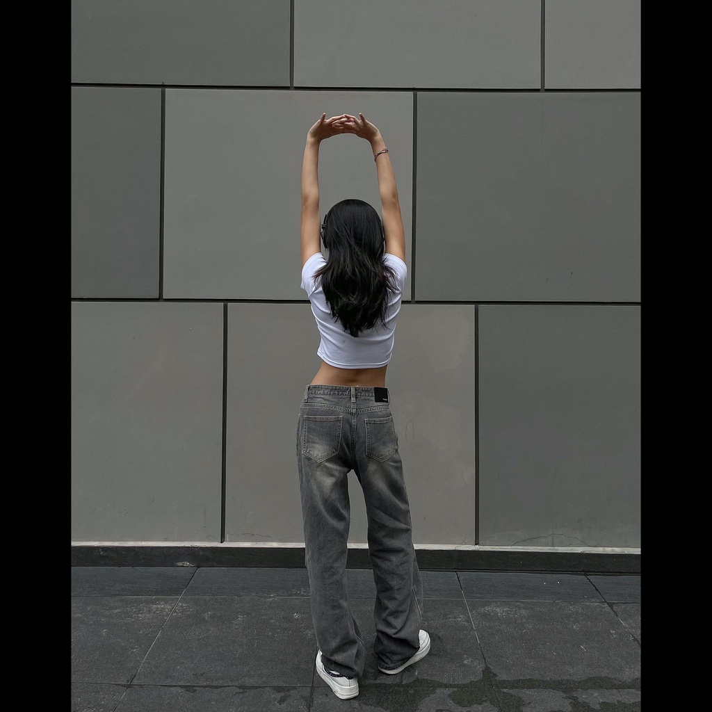 Quần Jeans Nữ Ống Rộng PRADIES Vintage