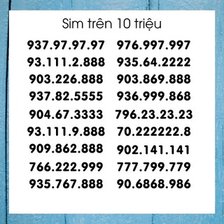 Sim mobifone: sim số siêu đẹp trên 10 triệu - sim tiêu diêu - t19