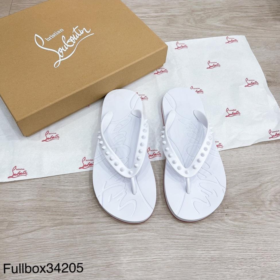 Dép Tông Nam Louboutin Đính Đinh FullBox Siêu Đẹp - Dép Tông Trắng Nam Mới Nhất