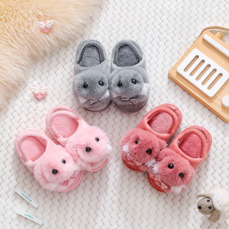 SUPER KIDS Dép Bông Đi Trong Nhà Chống Trượt Hình Thỏ Dễ Thương Cho Bé
