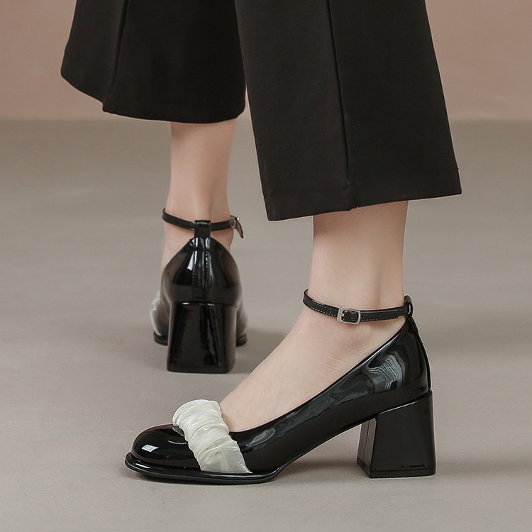 Giày gót thô cao gót giày Mary Jane nữ