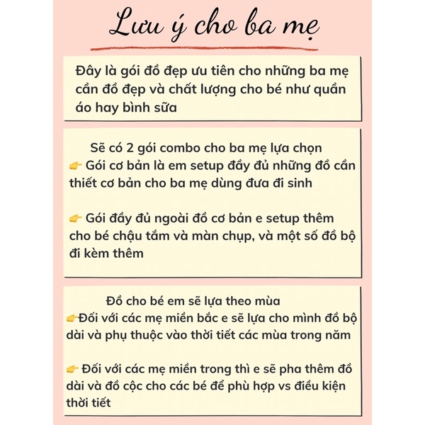 Combo đồ sơ sinh trọn gói thu đông siêu tiết kiệm