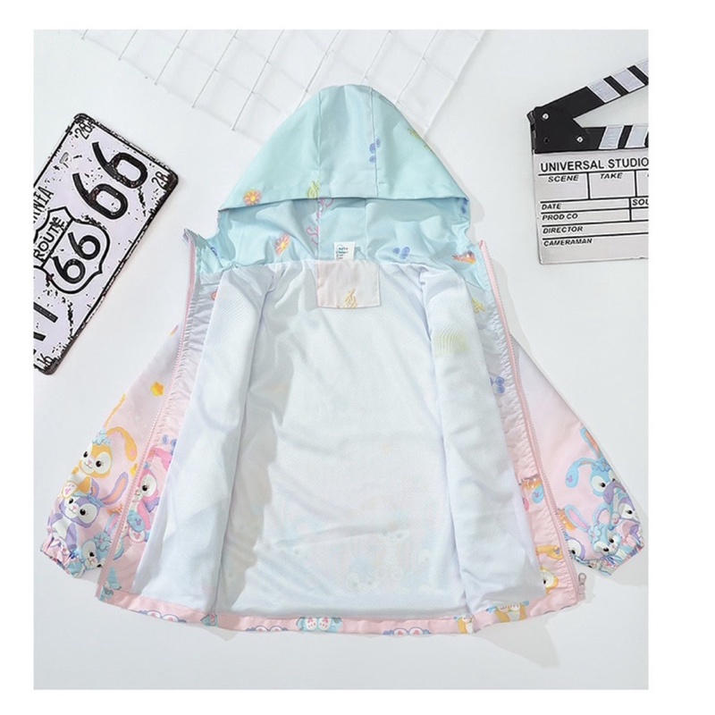 Áo khoác dù hai lớp chống thấm nước dành cho bé gái từ 15kg đến 40kg - Mebena