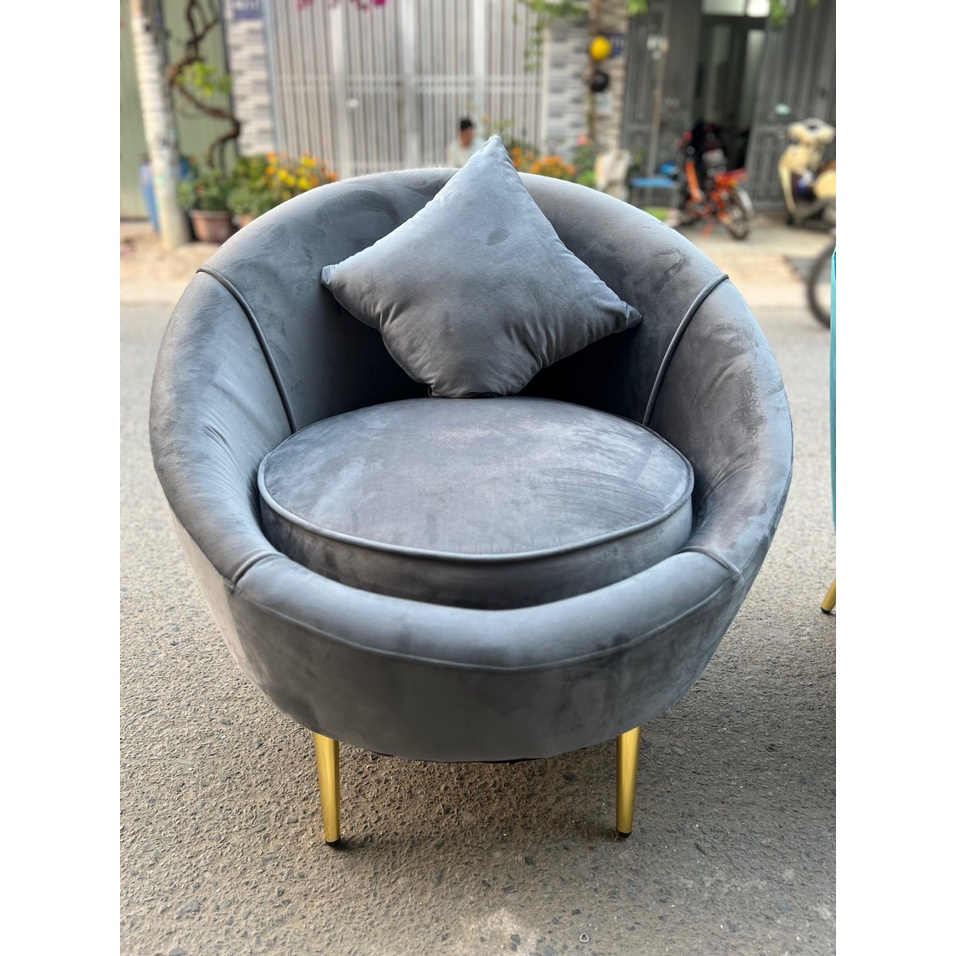Sofa đơn thư giãn (tặng gối ôm) | ghế đọc sách, sofa nail vải nhung nhiều màu, sofa nail