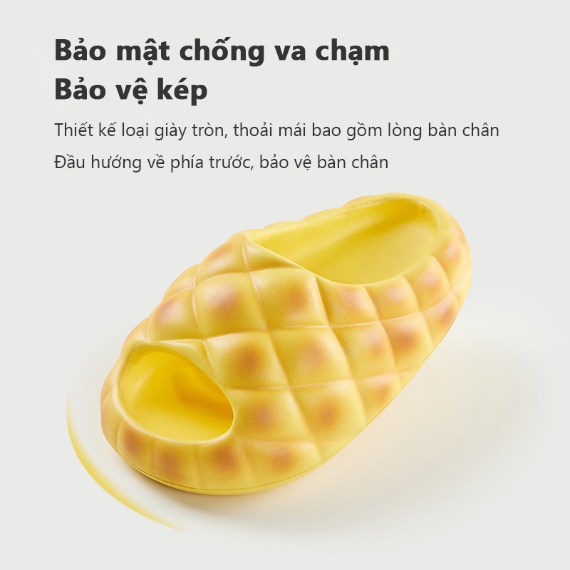 Dép đi trong nhà CHEERFUL MARIO đế mềm chống trượt in hình quả dứa mario cho bé trai gái