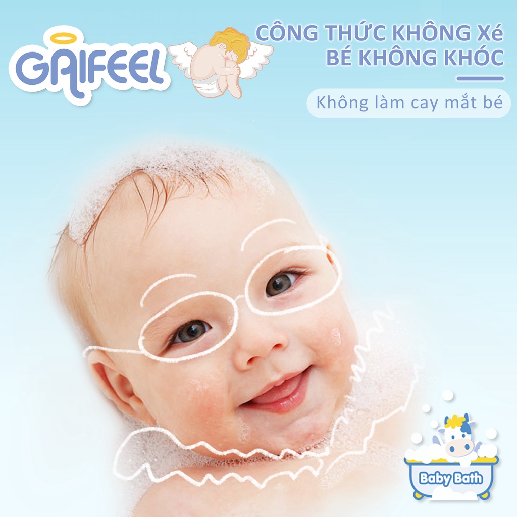 Sữa tắm Sữa thơm sữa tắm Gel GAIFEEL hương sữa cho bé 320ml（2 Chai）