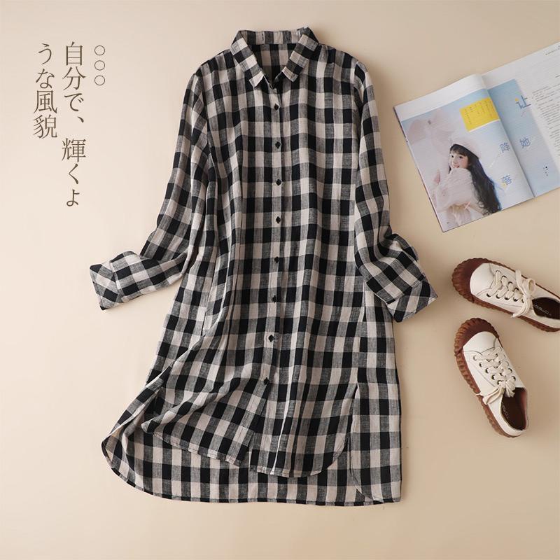 Hàng Có Sẵn Áo Sơ Mi Cotton Lanh Tay Dài Dáng Rộng Họa Tiết Thương Hiệu Lớn Chất Lượng Cao
