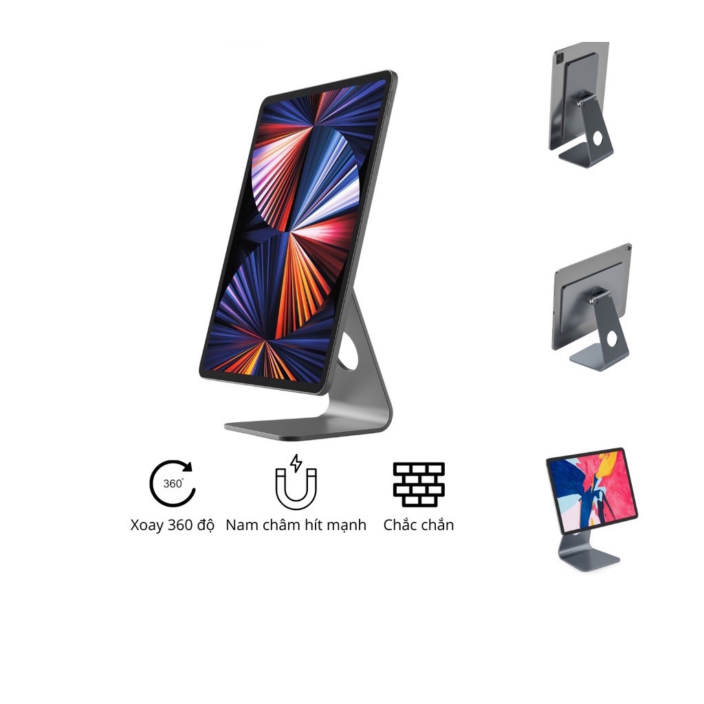 Stand/Giá Đỡ Nhôm Nam Châm Hít Chặt iPad WIWU Hubble Smart Cho IP Air 4, Pro 11, Pro 12.9 inch, M1