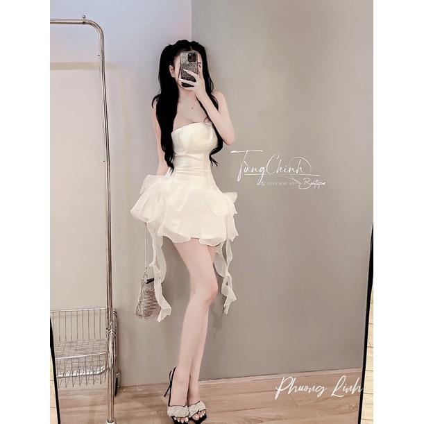 Đầm nữ tacta phối bèo siêu xinh