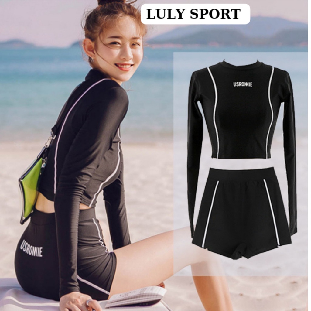 [Mã INBAU15 giảm 15K đơn 99K] Đồ bơi nữ dài tay,bikini kín đáo LULY SPORT hàng Quảng Châu, chất đẹp, co giãn thoải mãi