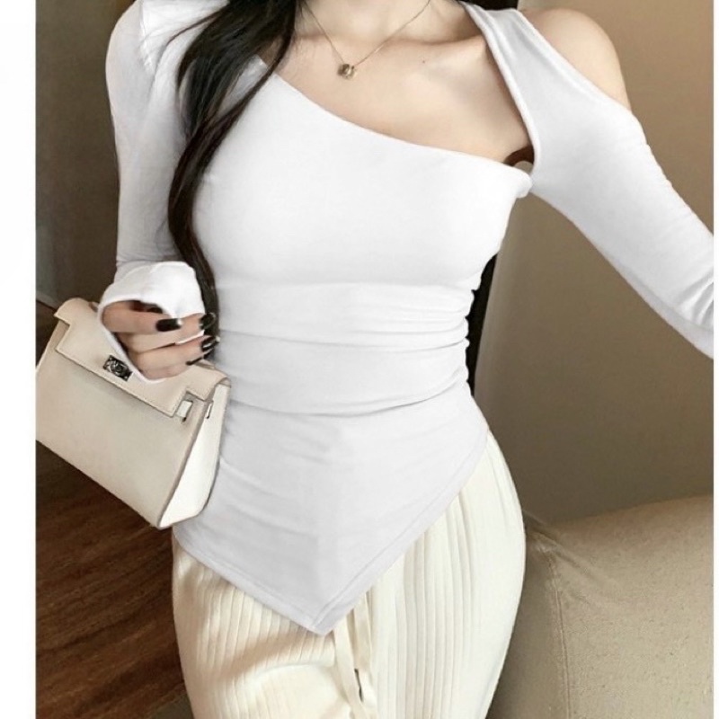 ÁO KIỂU KHOÉT VAI CỰC CÁ TÍNH TAY DÀI CHẤT GÂN TĂM DÀNH CHO NỮ MÀU HOT