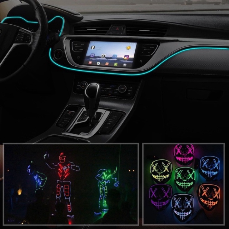 1m/3m/5m Dây Đèn Sợi Quang Chống Nước 3 Chế Độ Trang Trí Cho Xe Hơi/Nhà Cửa/Tiệc Tùng