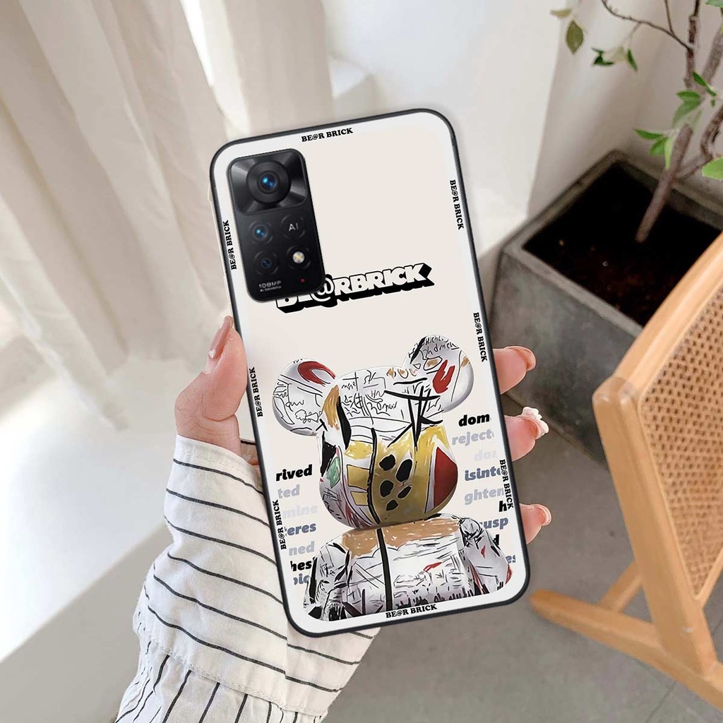 Ốp lưng Xiaomi Redmi Note 11 4G / Note 11S /Note 11 Pro 5G hình gấu bearbrick, smile thời trang, ốp lưng rẻ bền đẹp