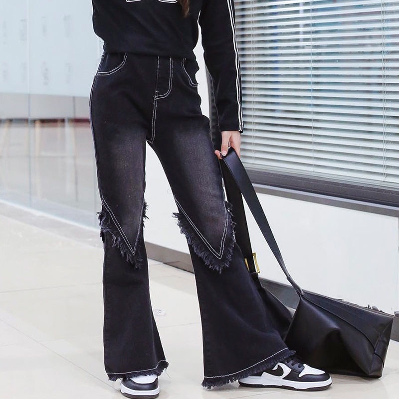 Quần jeans Dài Phong Cách Hàn Quốc Mới Cho Bé Gái