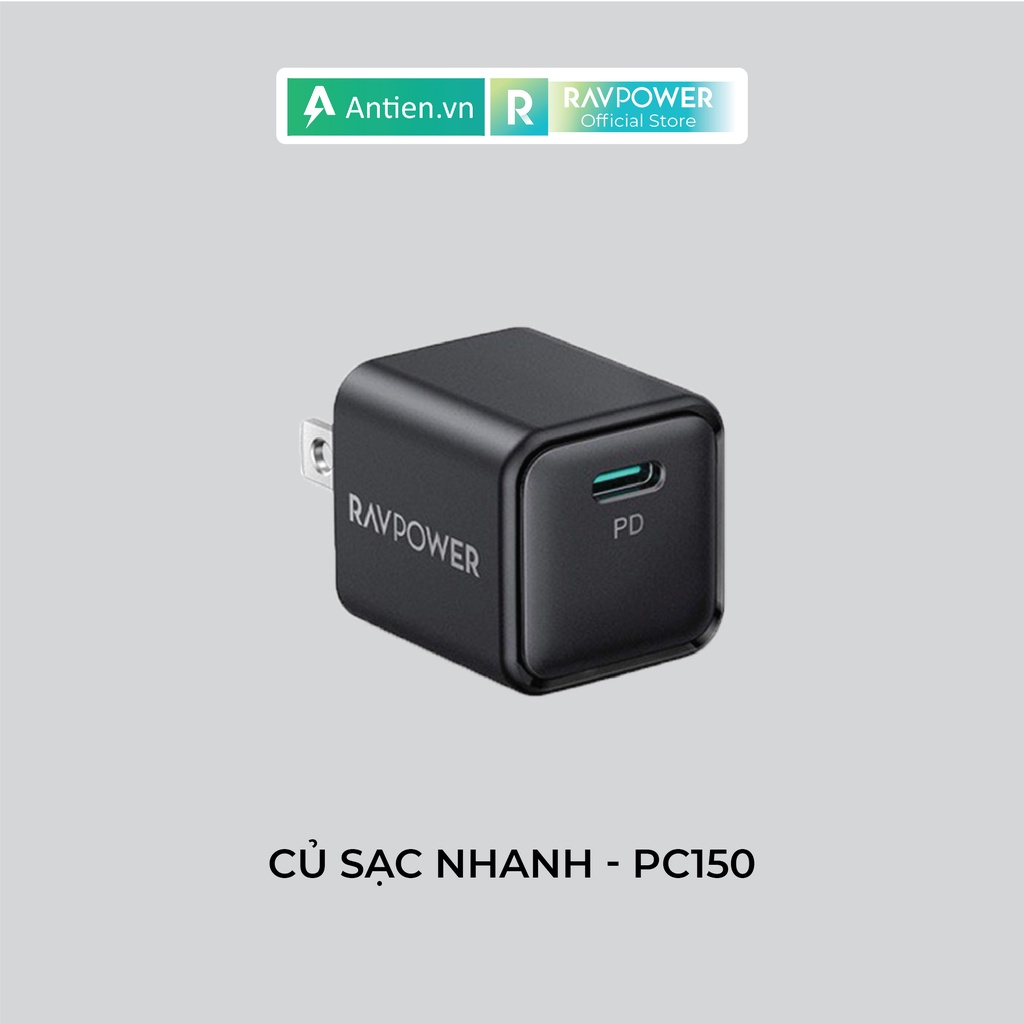 Củ sạc nhanh RAVPower RP-PC150 1 cổng suất 20W PD/PPS/QC - An Tiến