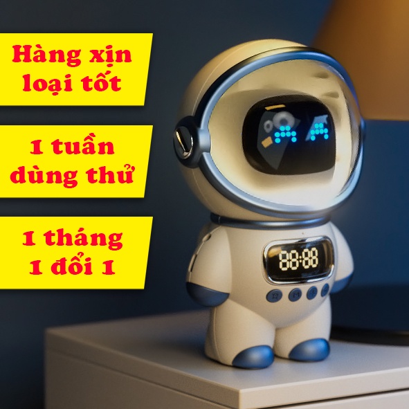 Loa Bluetooth Ko Dây Tích Hợp Đèn Ngủ Kiêm Đồng Hồ Báo Thức, Dùng Làm Đồ Trang Trí Siêu Đẹp Siêu Dễ Thương. (Hàng Xịn!!)