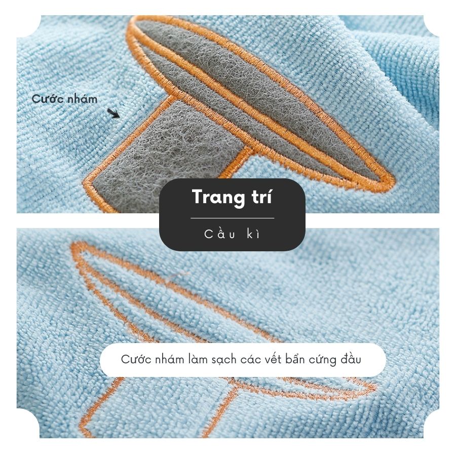 Khăn lau bếp đa năng siêu thấm microfiber FEEKA, khăn lau cửa kính xe ô tô cao cấp xinh xắn có móc treo