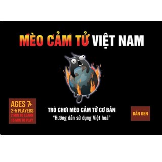Bộ Bài Mèo Cảm Tử Bản Đen 14+ với 56 lá bài chất liệu giấy đẹp