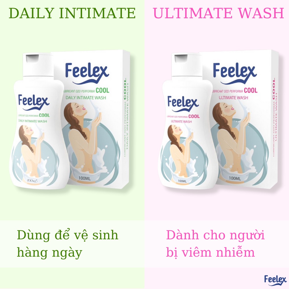 Dung dịch vệ sinh phụ nữ Feelex OZO Performa Cool khử mùi, vệ sinh vùng kín - 100ml