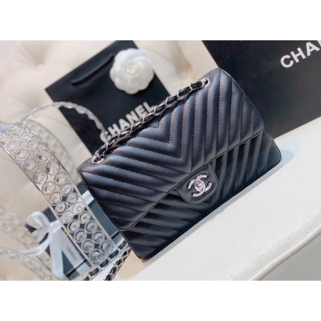 Túi xách nữ Cha.neo vân chéo siêu xinh hàng fullbox