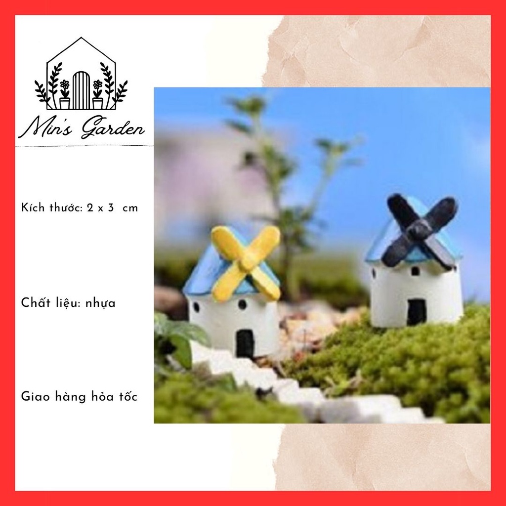 Cối xay gió 🔥FREE SHIP🔥 phụ kiện trang trí tiểu cảnh