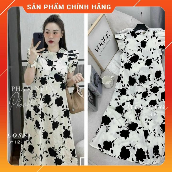 váy bầu hoa cánh tiên -VB 65 90- phù hợp mặc mùa hè, thoáng mát , thấm hút mồ hôi, mặc đi chơi, đi làm siêu xinh- frees