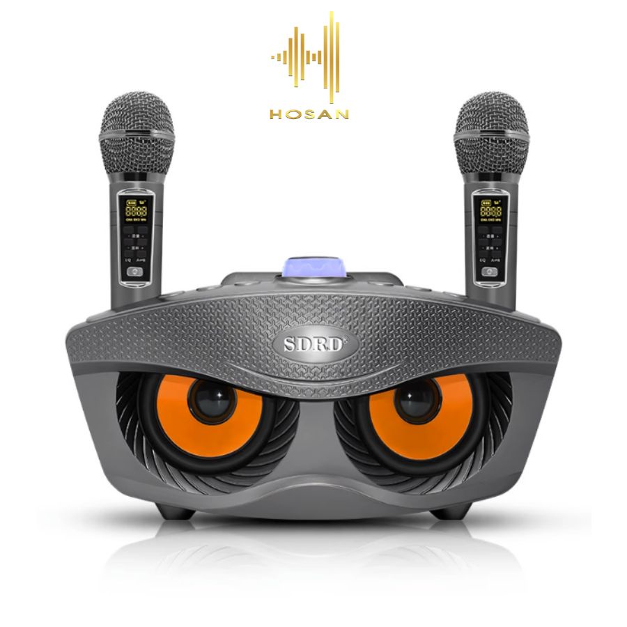 Loa Bluetooth Karaoke HOSAN SD306 PLUS vỏ nhựa ABS thiết kế mắt cú phiên bản nâng cấp âm thanh kèm micro cao cấp