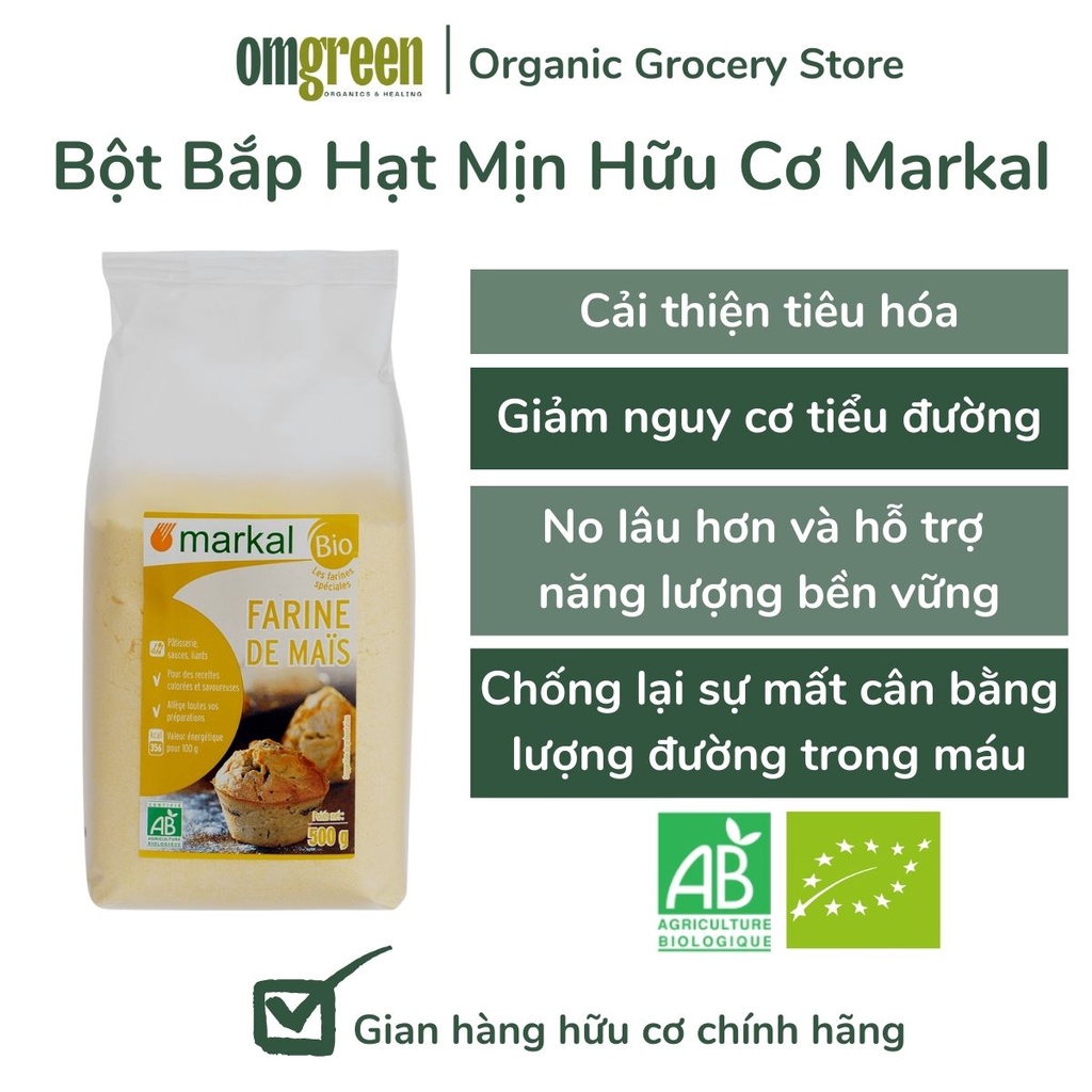 Bột Bắp Hữu Cơ EU Hạt Mịn Markal 500g - OMGREEN ORGANICS