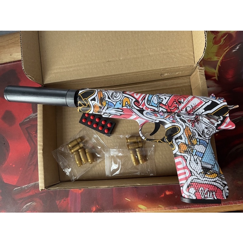 Đồ chơi súng M1911 phủ skin có văng shell tỷ lệ 1:1