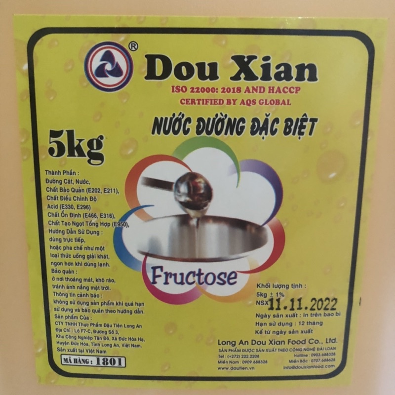 Đường Nước Đặc Biệt Douxian Hàng Huy 5 lít/ Can  Chuyên Dùng Pha Chế Trà Chanh, Trà Sữa