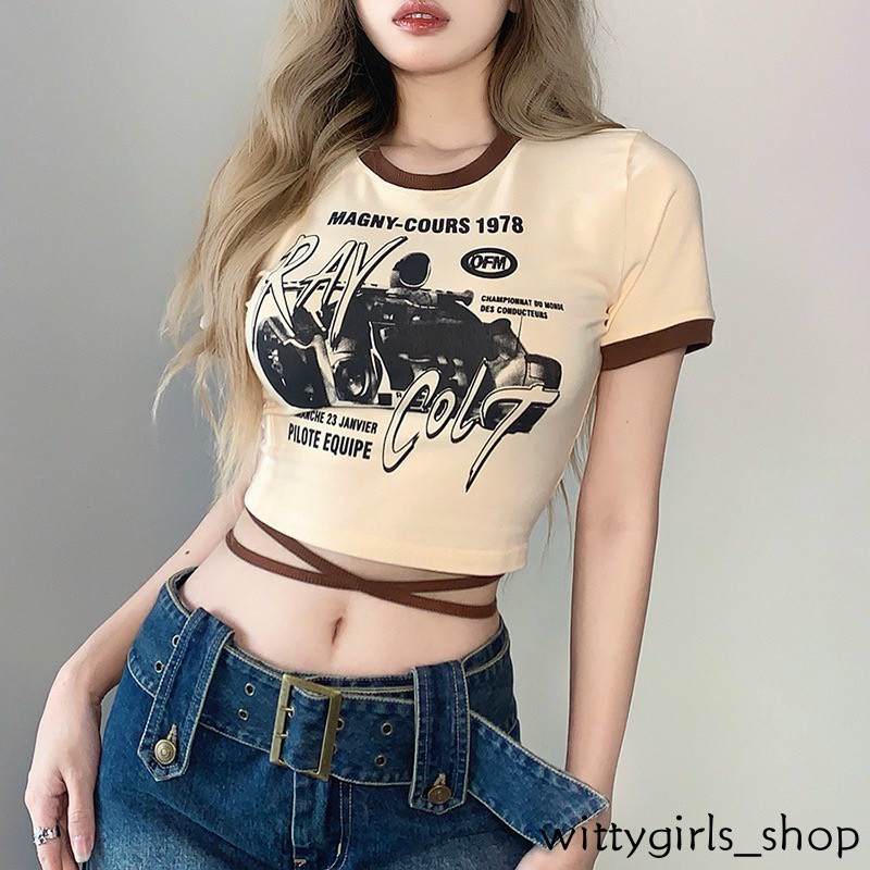 Áo croptop ôm body tôn dáng croptop dáng ngắn Cowgirl màu nâu cá tính dành cho các bạn nữ - AO043