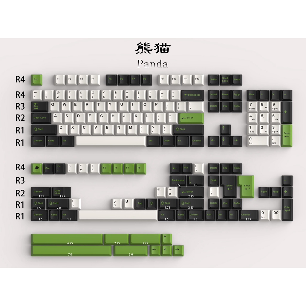 Keycap CMK Panda cherry profile, 171 nút bàn phím cơ rẻ đẹp