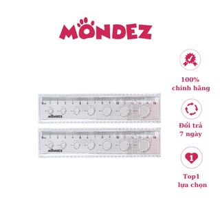 Thước Kẻ Thẳng MONDEZ Có Nhiều Kích Thước Hình Tròn Để Vẽ, Tiện Lợi Cho Bé15cm M16001