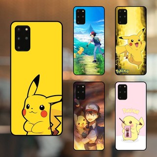 Ốp lưng điện thoại Samsung S20 Plus viền đen Pikachu Pokemon